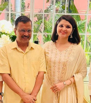 Mitali with Delhi CM Arvind Kejariwal