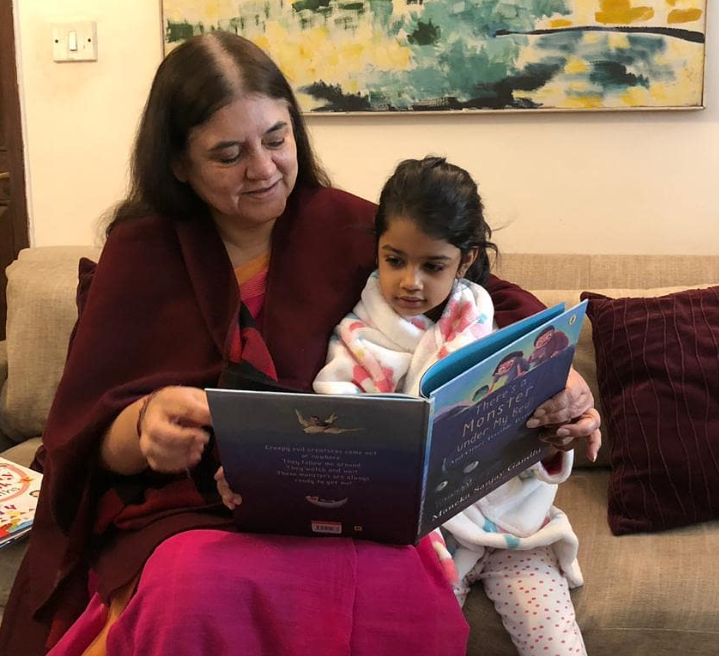 Maneka Gandhi photo with her grand daughter Anasuyaa Gandhi