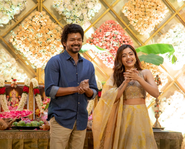 Rashmika Mandanna with Talapathy Vijay