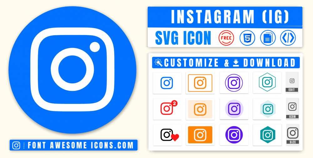 Instagram SVG Icon | Free Instagram SVG code, White, Black ...