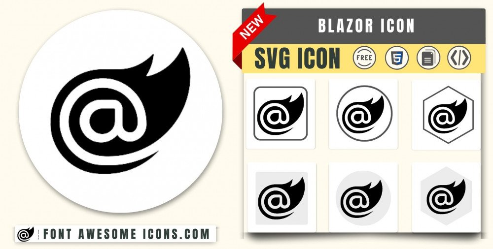 Blazor Icon SVG Code Download Path HTML