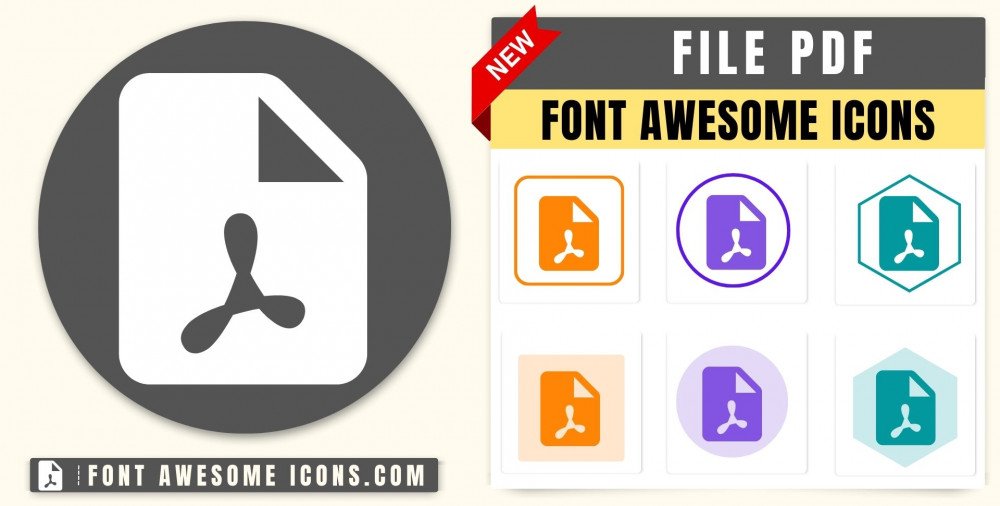 Font Awesome file pdf Icon - HTML, CSS Class fas fa file pdf, fa ...