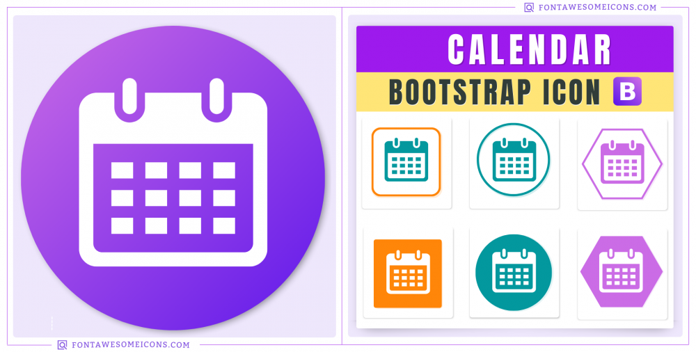 Bootstrap Calendar Icon (Days, Weeks, Months) Bi Bi Calendar Icon