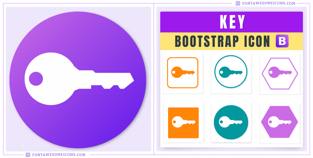 Bootstrap Key Icon Lock Secure Bi Bi Key Icon Code Css Html Color Button