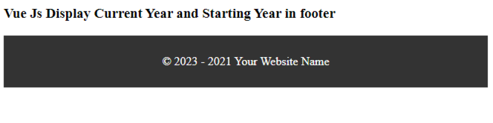 Vue Js Copyright Year In Footer - Javascript Example