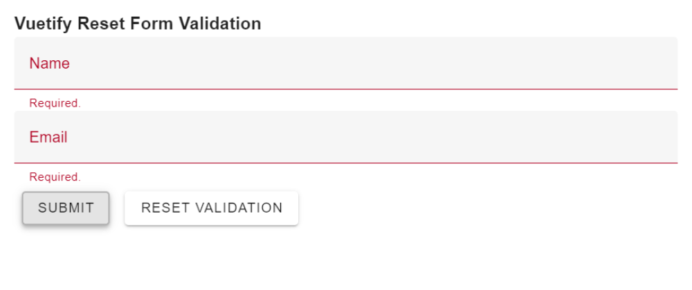 vuetify form validation reset