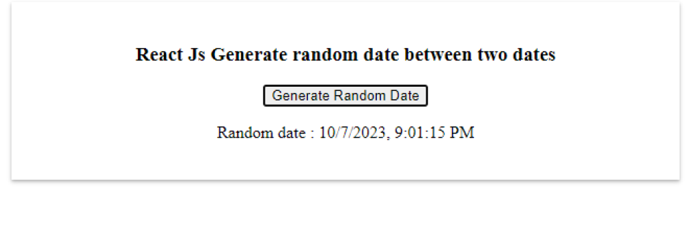 Javascript Generate Random Date Between Two Dates React Js Vue Js