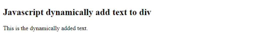 javascript add text to div element