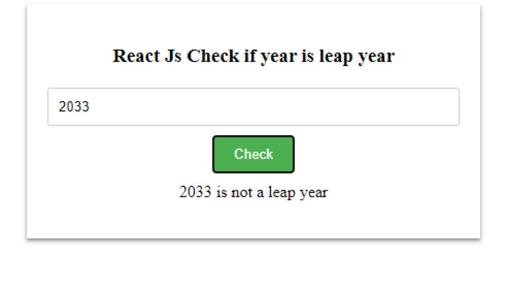 Javascript Check if year is leap year React Js