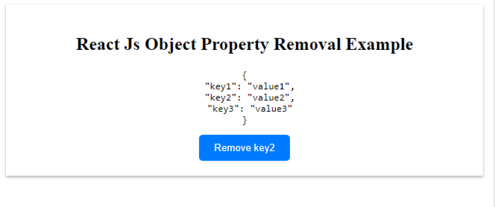 React Js Remove Delete Property From Object 