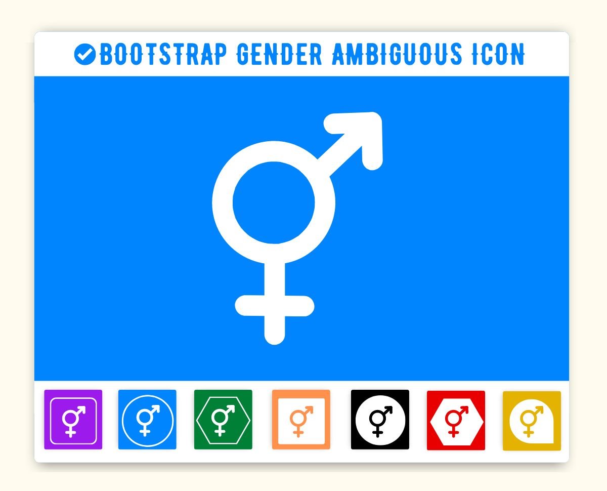 Bootstrap Gender Ambiguous Icon Bi Bi Gender Ambiguous Icon Code Css Html Color Button