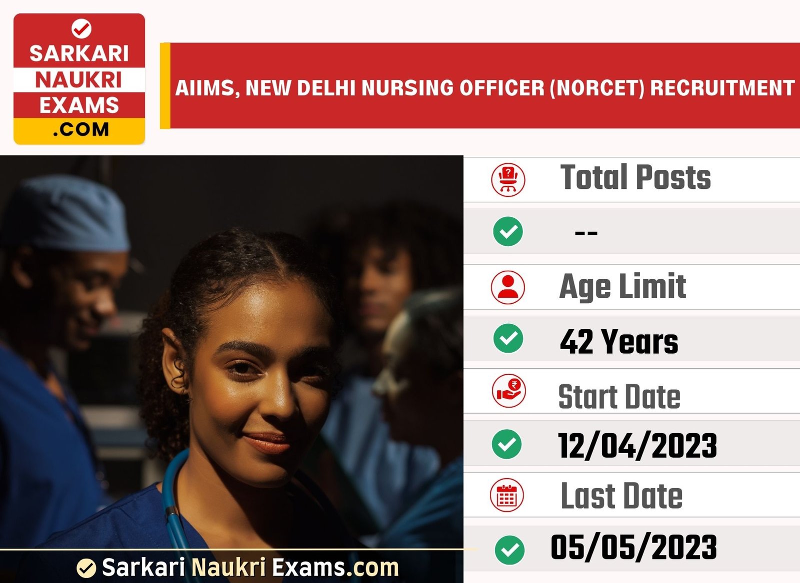 AIIMS, New Delhi Nursing Officer (NORCET) Recruitment Form 2023 | Last Date 5 May