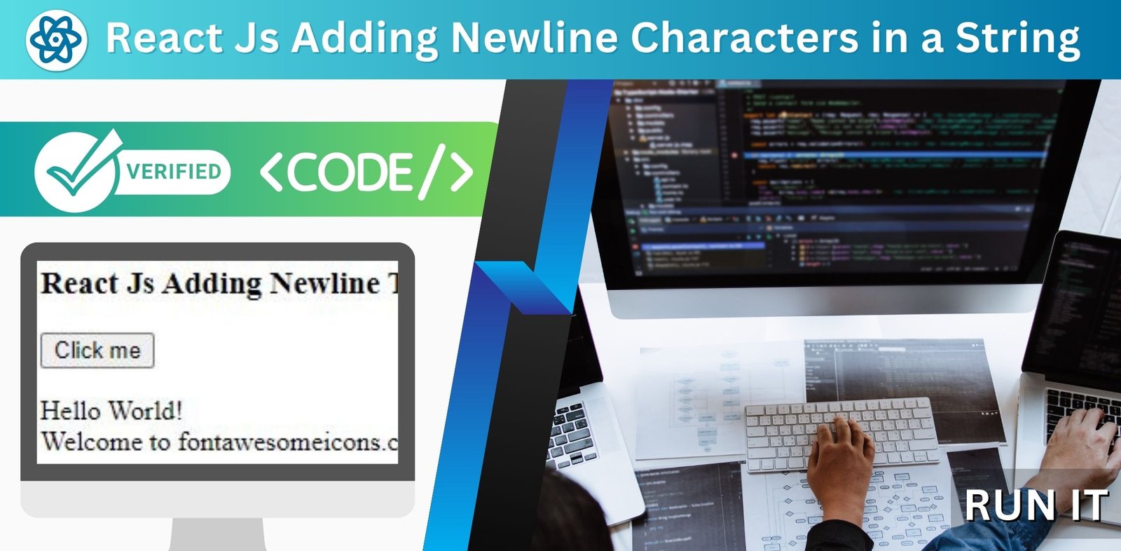 React Js Adding Newline Characters in a String