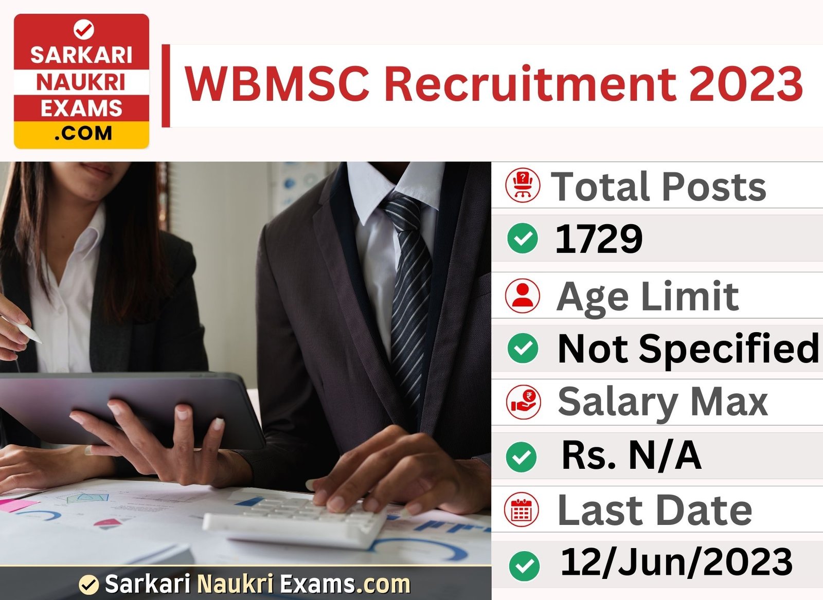 WBMSC Assistant Teacher Recruitment 2023 | 1729 Posts Apply Form
