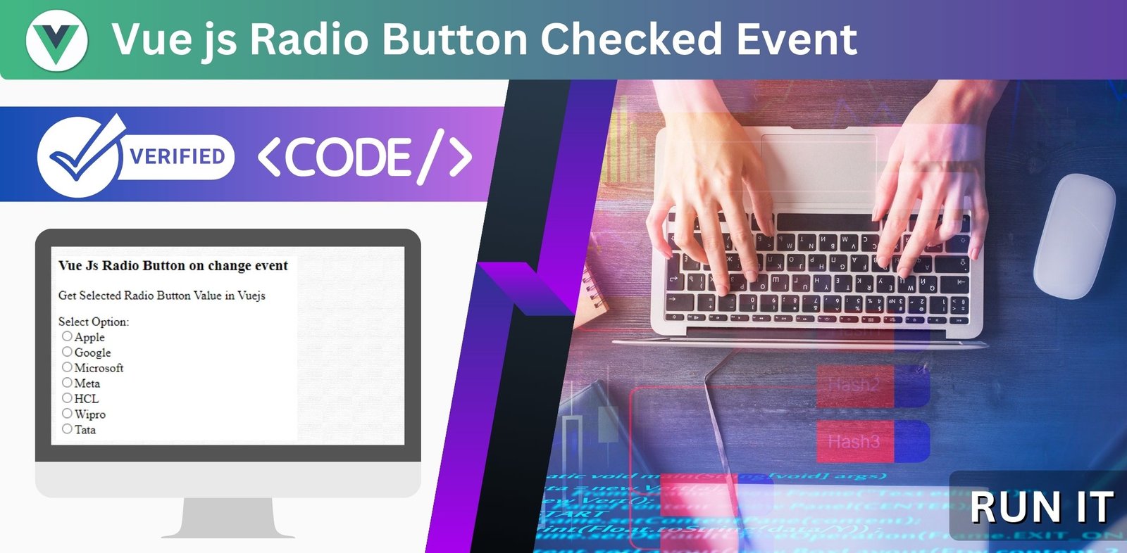 Vue Js Radio Button Checked Event On Change Event Get Selected 