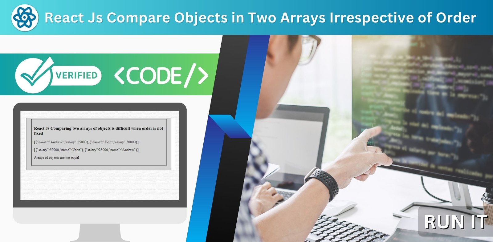 React Js compares two arrays of objects irrespective of order