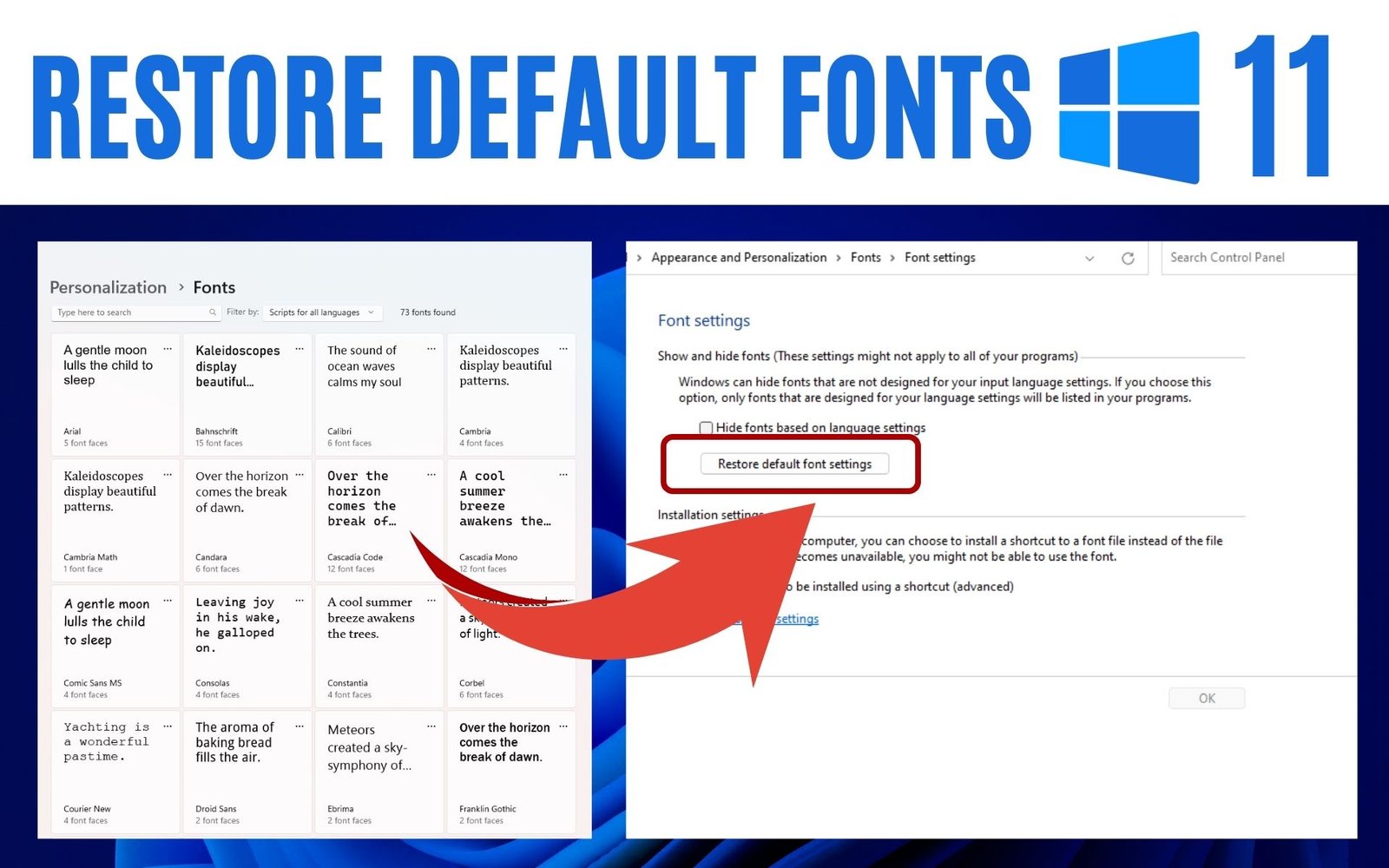 How To Restore Default Fonts In Windows Desktop Or Laptop