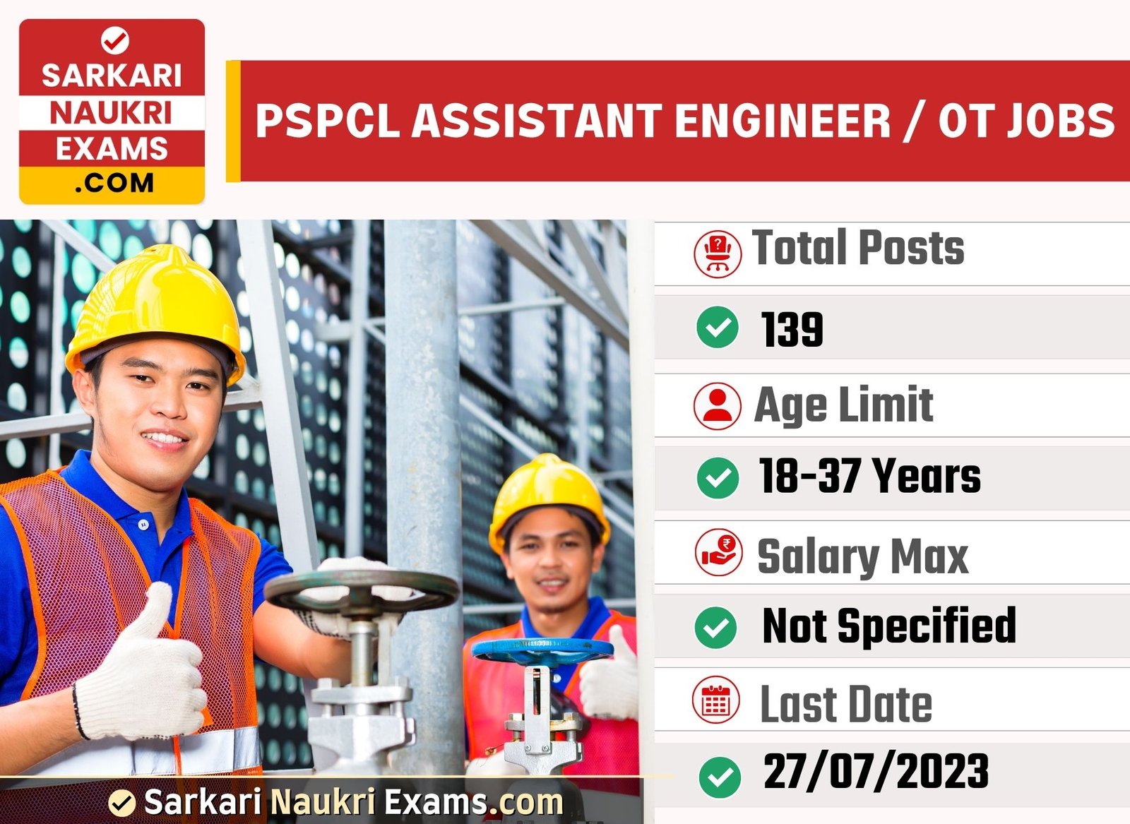 PSPCL Assistant Engineer, OT Recruitment 2023 | Last Date 27 July Online Form