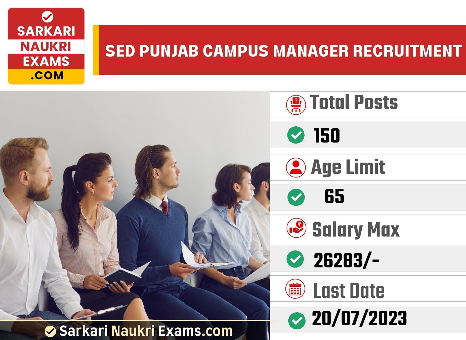 SED Punjab Campus Manager Recruitment 2023 | 150 Vacancy Apply Form 