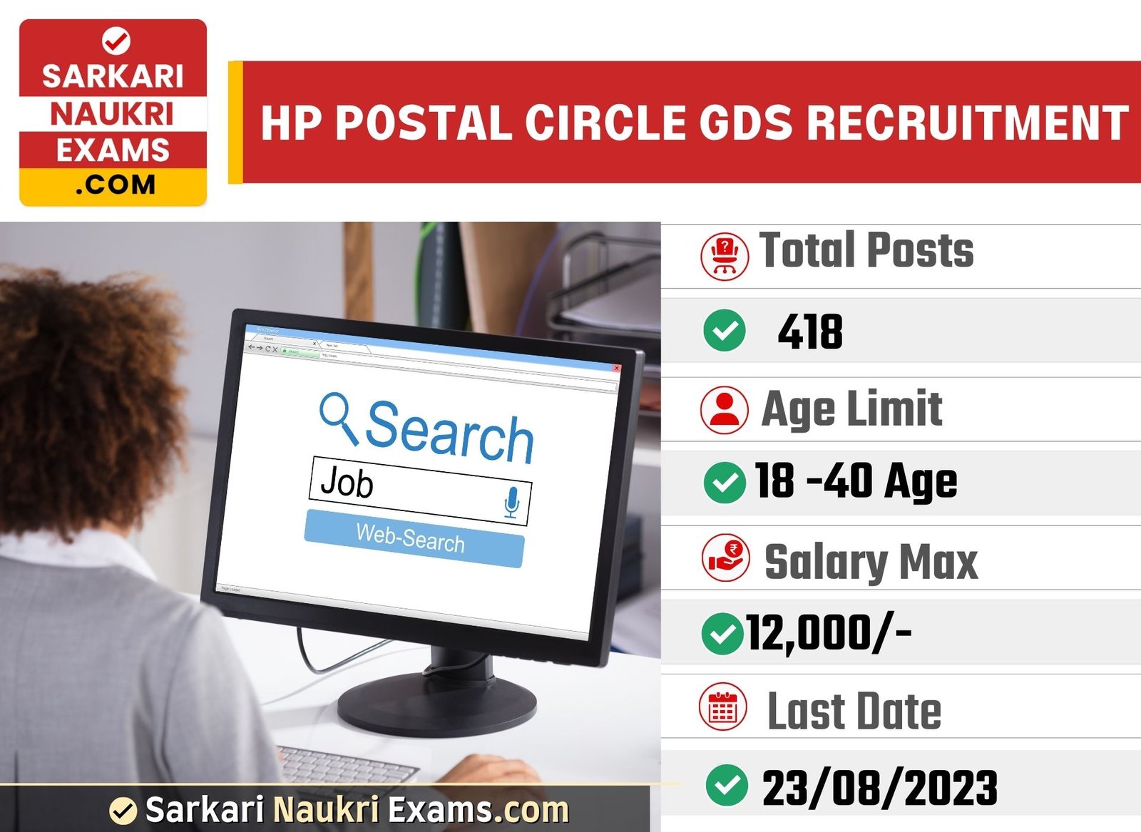 HP Postal Circle GDS Recruitment 2023 | 418 Online Form 