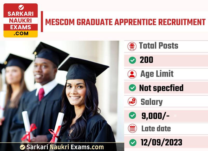 MESCOM Graduate Apprentice Recruitment 2023 | Last Date 12 Sept Online Form