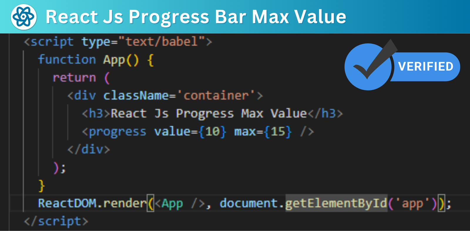 React Js Progress Max Value