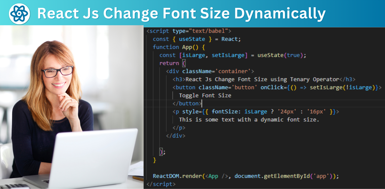 React Js Change Font Size | inline Style | Increase | Descrese
