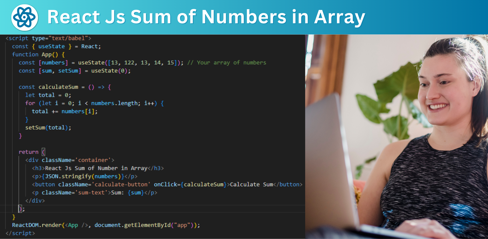 React Sum Values in Array of Objects | Array Element