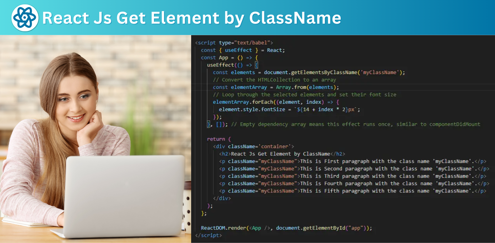 React Js Get Element by ClassName