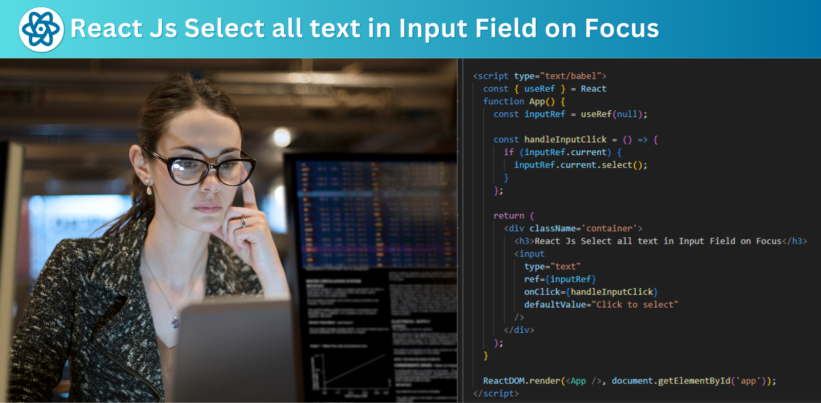 React Js Select all Text in Input Field on Focus