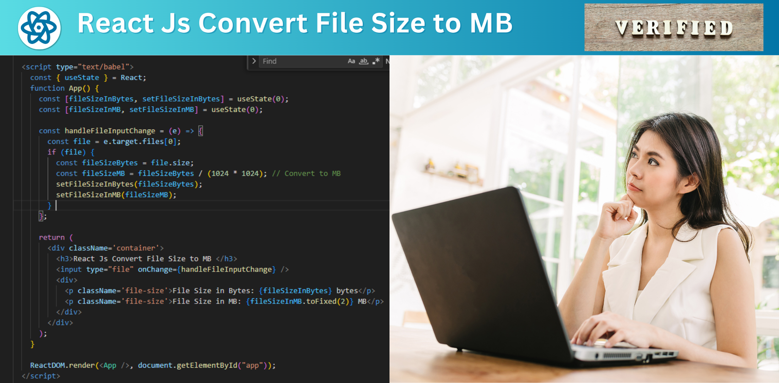React Js Convert File Size to MB