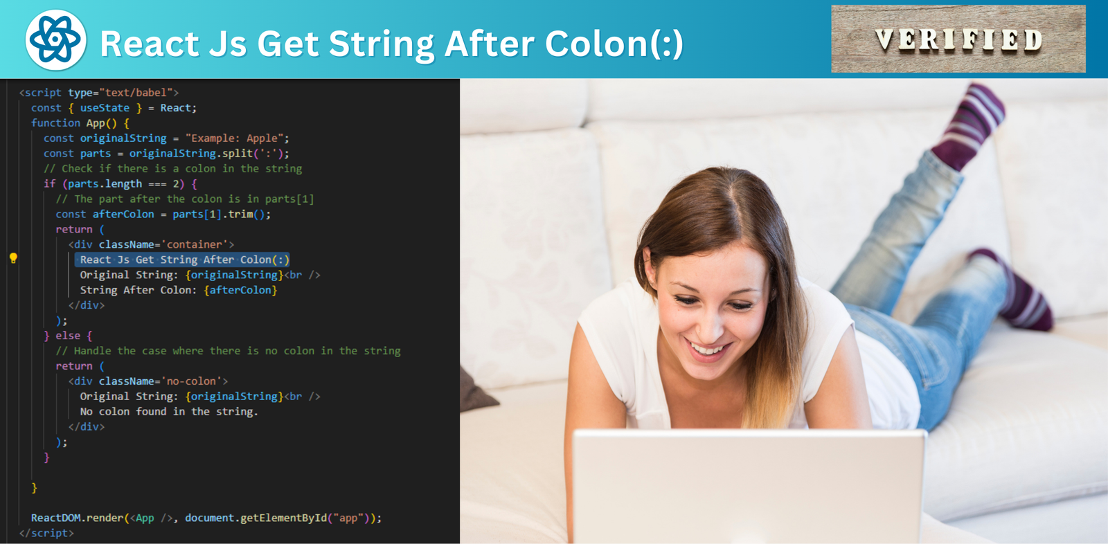 React Js Get String After Colon(:) 
