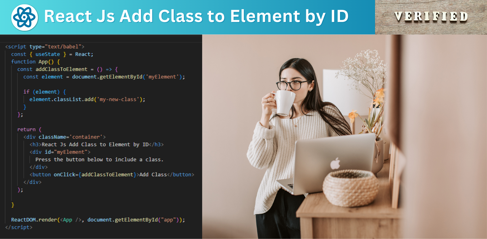 React Js Add Class to Element by ID
