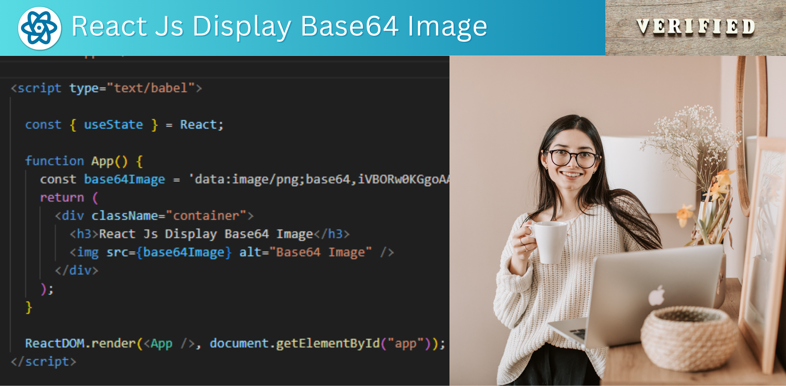 How to Render base64 image in React | base64 to image 