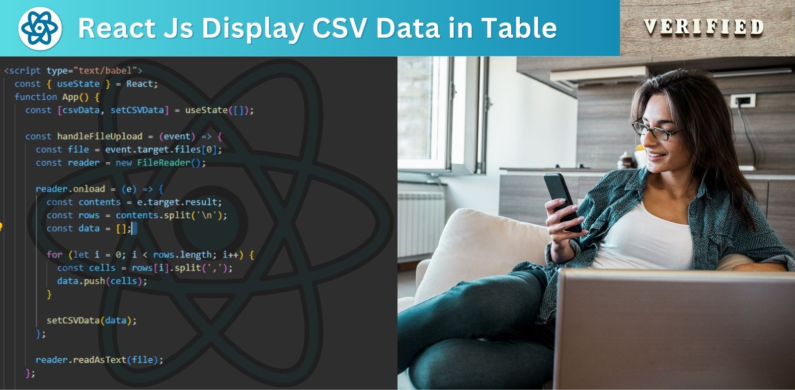 React Js Display CSV Data in Table 