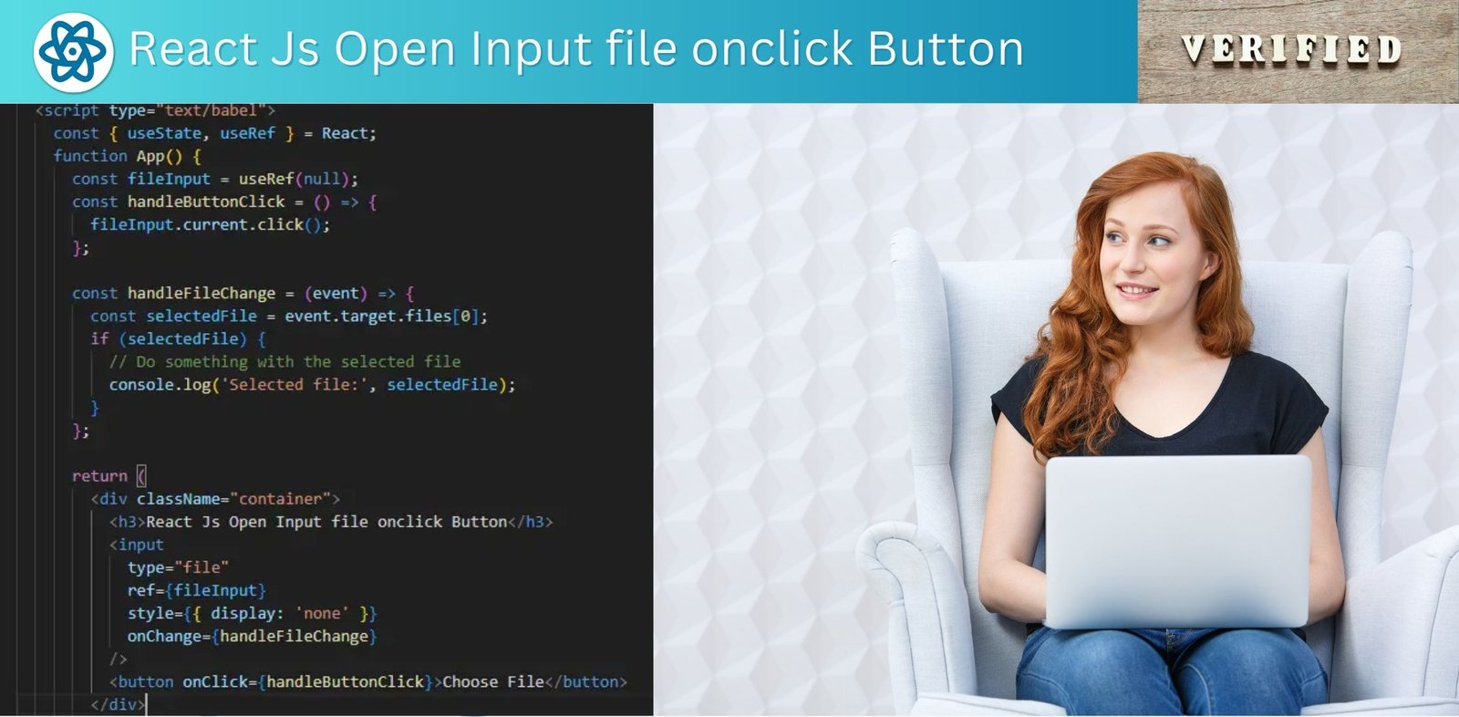 React Js Open Input file onclick button