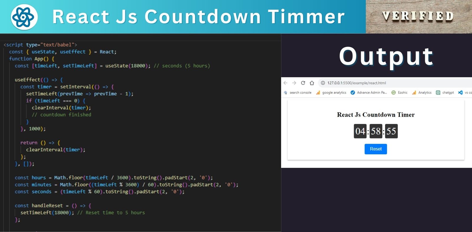 Creating a React js Countdown Timer