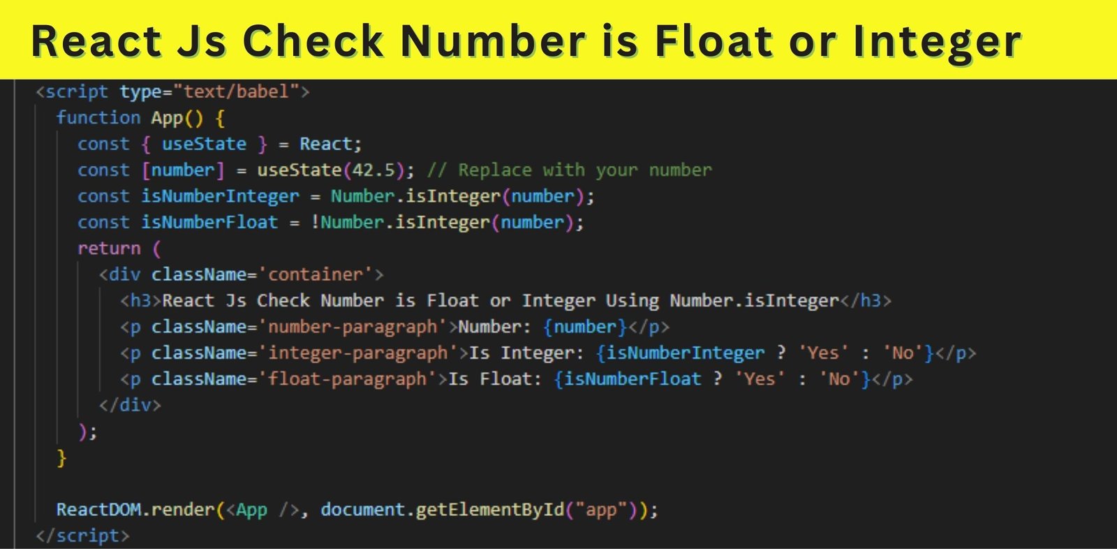 React Js Check Number is Float or Integer