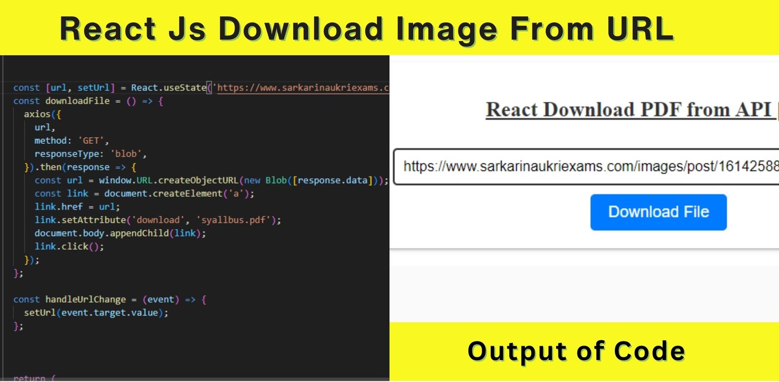 React Download PDF from API | URL