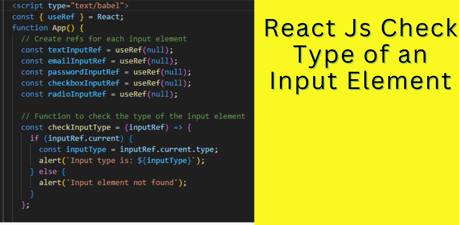 React Js Check Type of an Input Element