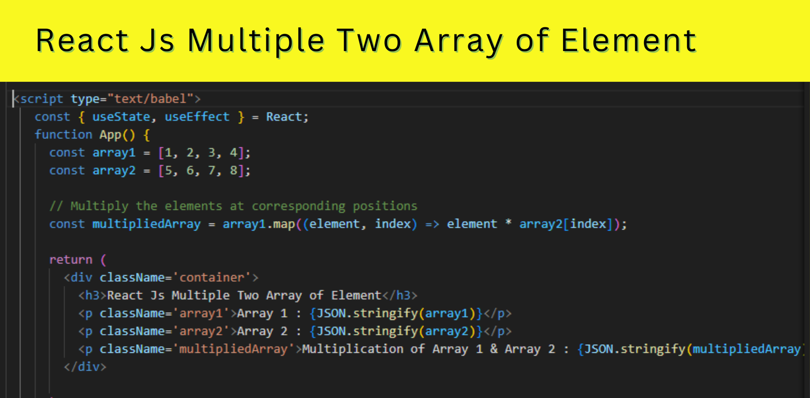 React Js Multiple Two Array of Element
