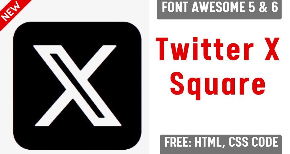 Font Awesome Square Twitter X: Fab Fa Square X Twitter, Fab Fa Brands Square X Twitter