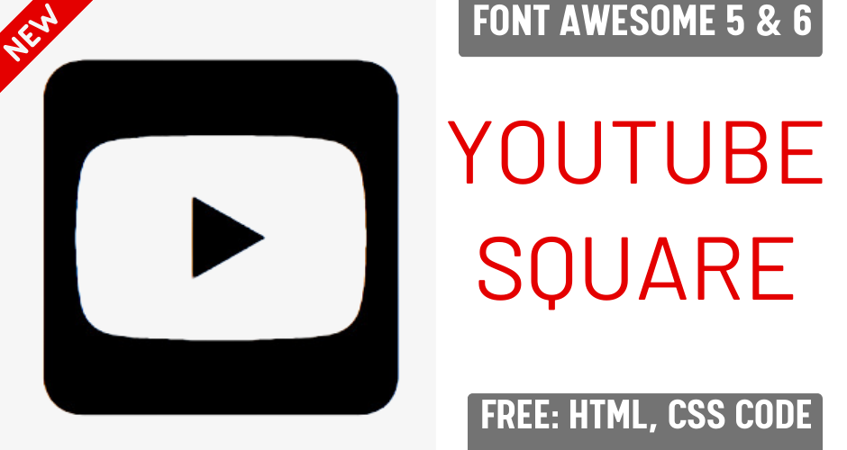 Font Awesome Youtube Square : Fab Fa Youtube Square, Fa Brands Fa Youtube Sqaure